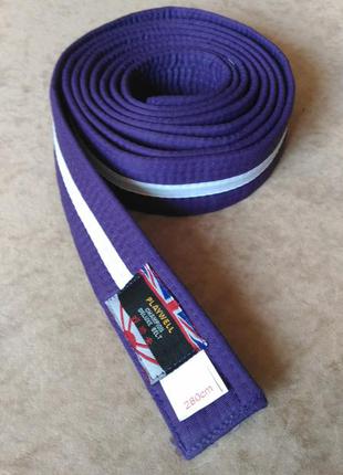 Пояс для кимоно фиолетовый с белой полосой