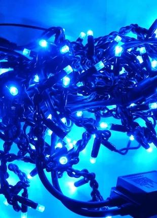 Гірлянда вулична Бахрома 120 LED, синій, 3м, чорний дріт