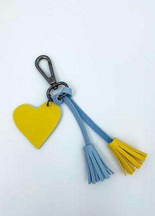 Патріотичний брелок на сумку жовто-блакитний брелок серце