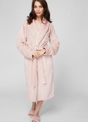 Домашній жіночий халат рожевого кольору naviale lh561-03 waves