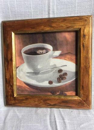 Картина в техніці декупаж «чашка кави»
