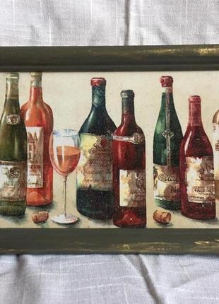 Картина в техніці декупаж «вино»