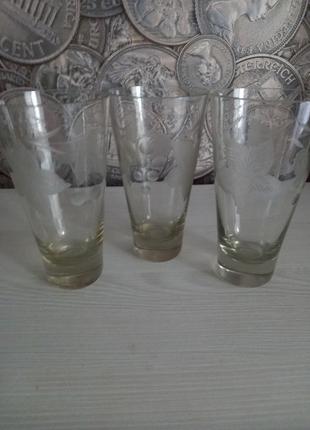 Склянки, келихи СРСР з фрезерованим малюнком