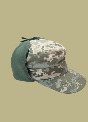 Зимова кепка тепла тактична камуфляжна військова Піксель ММ14