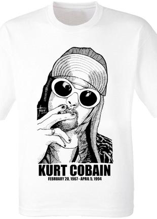 Футболка Nirvana "Kurt Cobain" (1967-1994) [белая]