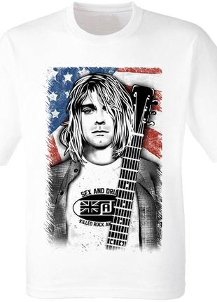 Футболка Nirvana "Smells Like Teen Spirit" (Kurt Cobain) [белая]