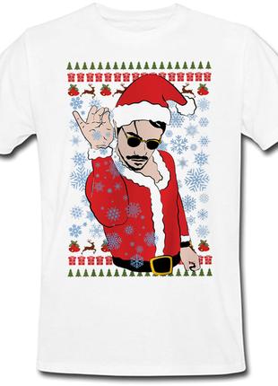 Футболка новорічна Salt Bae Christmas (біла)