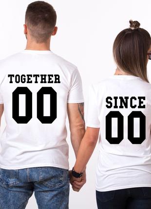 Парные именные футболки "Together Since" [Цифры можно менять] ...