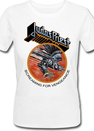 Женская футболка Judas Priest - Screaming For Vengeance (белая)
