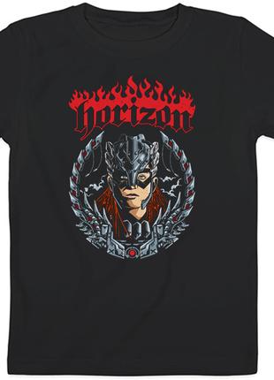 Детская футболка Horizon Zero Dawn - Machine Hunter (чёрная)