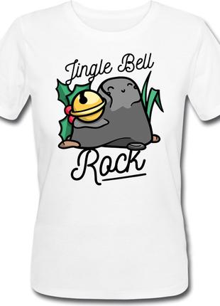 Жіноча новорічна футболка Jingle Bell Rock (біла)