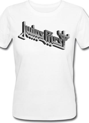 Женская футболка Judas Priest - Grey Logo (белая)