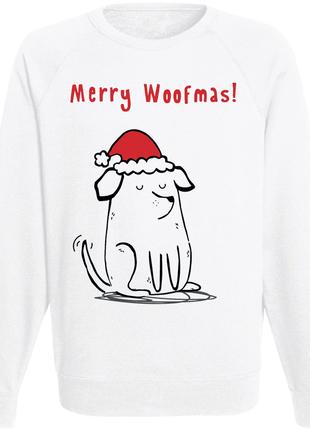 Свитшот новогодний "Merry Woofmas" (белый)