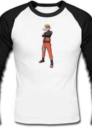 Футболка с длинным рукавом Naruto 5 (белая с чёрными рукавами)