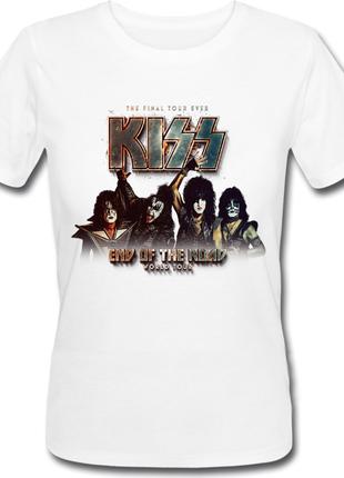 Женская футболка Kiss - End Of The Road - World Tour (белая)