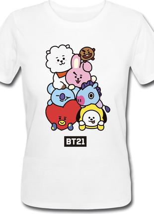 Женская футболка BTS Bangtan Boys "BT21" (белая)
