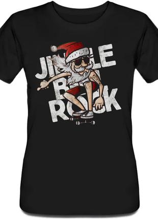 Жіноча новорічна футболка Jingle Bell Rock (чорна)