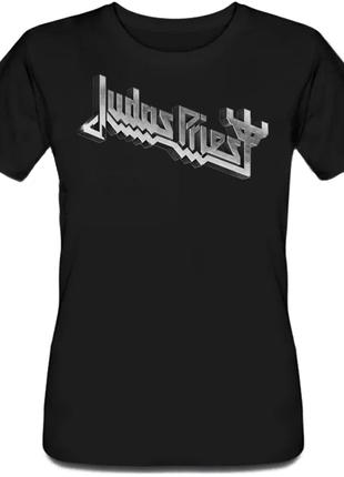 Женская футболка Judas Priest - Grey Logo (чёрная)