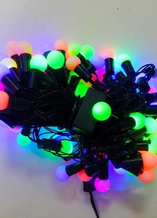 Гірлянда LED Кульки 100, мультиколор динамічний, 10.4м, чорний...