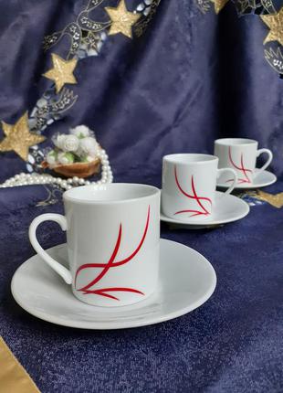 Набор кофейных чашек с блюдцами миниатюры фарфор "а"
