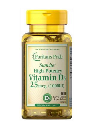 Vitamin D3 25 mcg (1000 IU) (100 softgels)