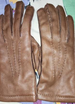 Кожаные перчатки с ангоровой подкладкой