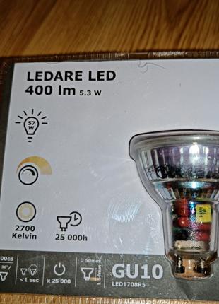 Лампа светодиодная LEDARE LED 400ml GU10 LED1708R5 5.3W - 100грн