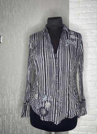 Оригінальна блуза у полоску з декором marks & spencer , xl
