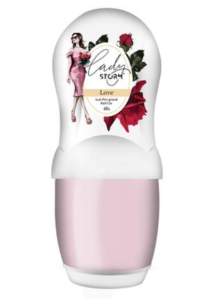 Жіночий роликовий дезодорант love storm, 50 мл