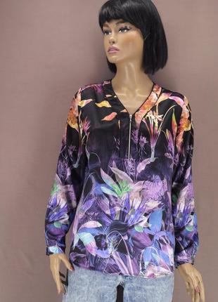Красивая брендовая атласная кофта, блузка mona. размер eur40-42.