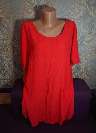 Женская красная блуза большой размер батал 54/56 блузка блузочка