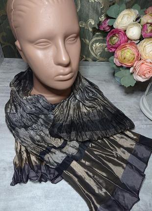 Жіночий шарф хустка в коричнево чорних тонах