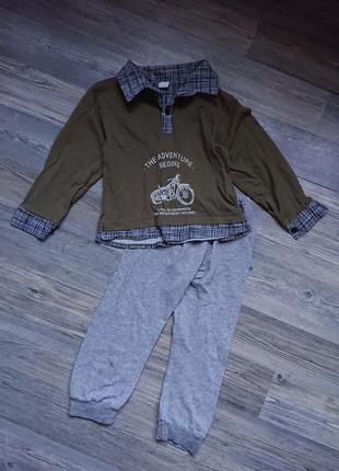 Комплект кофта и брюки пижама на мальчика 3-5 года