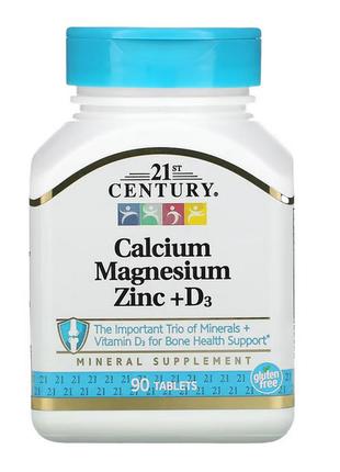 Кальций, магний, цинк и витамин d3 от 21st century, 90 таблеток
