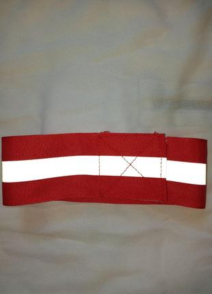 Светоотражающая лента на липучке 40 х 5 см. Красная