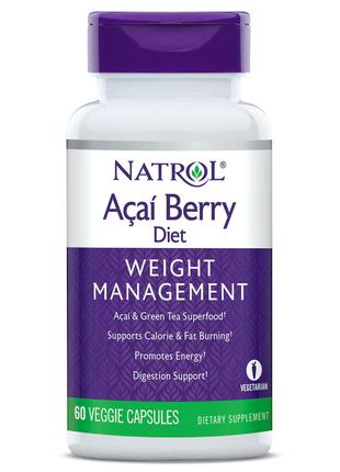 Натуральная добавка Natrol Acai Berry Diet 500 mg, 60 вегакапсул