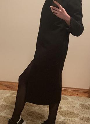 Жіноче кашемірова чорне пальто