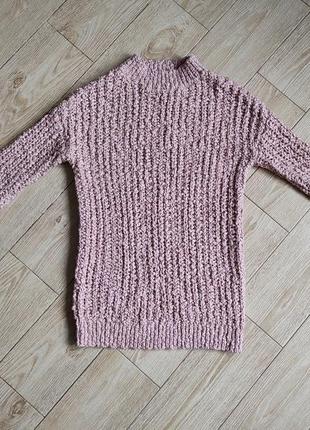Женский свитер розовый вязаный