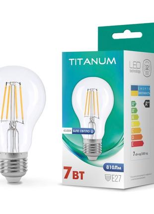 LED лампа TITANUM Filament A60 7W E27 4100K