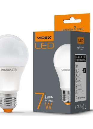 LED лампа VIDEX A60e 7W E27 3000K