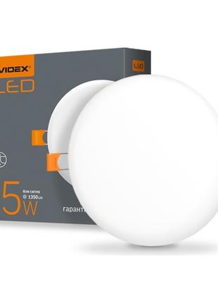 LED светильник безрамочный круглый VIDEX 15W 4100K