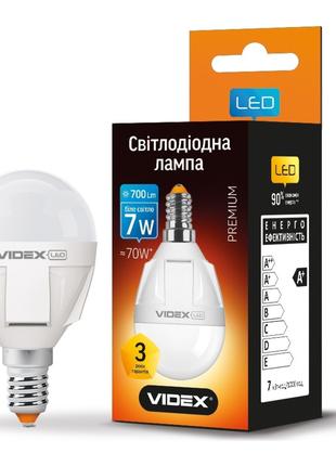 LED лампа VIDEX PREMIUM G45 7W E14 4100K