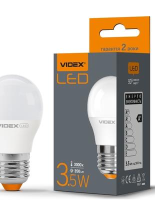 LED лампа VIDEX G45e 3.5W E27 3000K