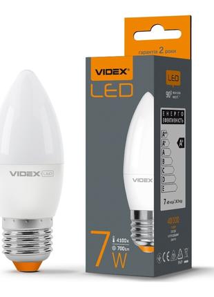 LED лампа VIDEX C37e 7W E27 4100K