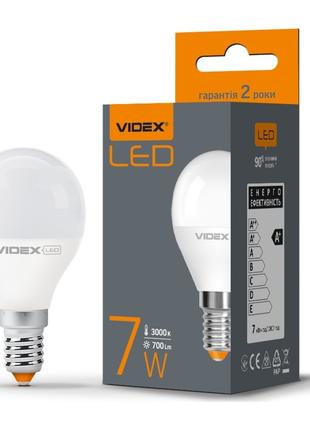 LED лампа VIDEX G45e 7W E14 3000K