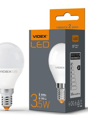 LED лампа VIDEX G45e 3.5W E14 3000K