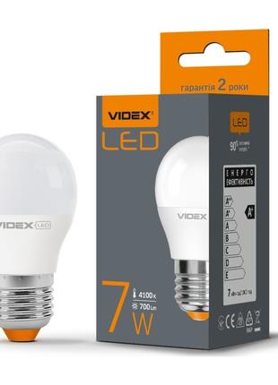 LED лампа VIDEX G45e 7W E27 4100K