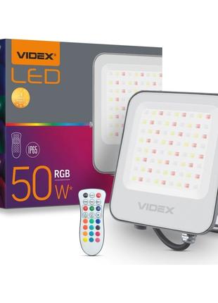 LED прожектор VIDEX 50W RGB 220V (VL-F3-50-RGB) (20шт/ящ)