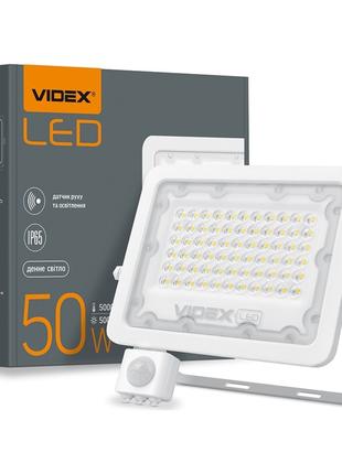 LED прожектор VIDEX F2e 50W 5000K с датчиком движения и освещения