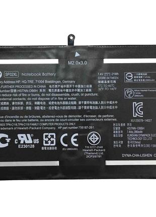 Аккумулятор для ноутбука HP SF02XL Pavilion 10-k 7.4V Black 28...